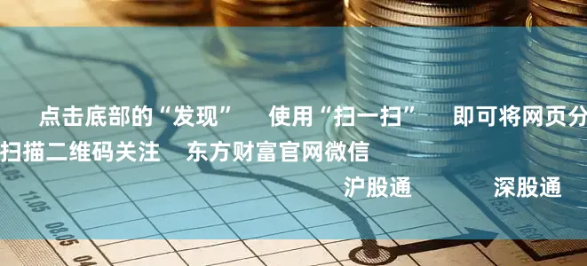 网上安全配资 点击底部的“发现” 使用“扫一扫” 即可将网页分享至朋友圈 扫描二维码关注 东方财富官网微信 沪股通 深股通